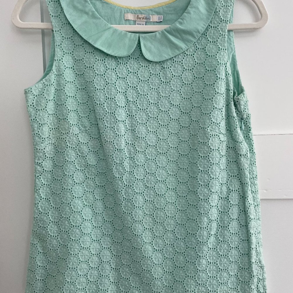 Boden Peter Pan collar spring sleeveless shirt